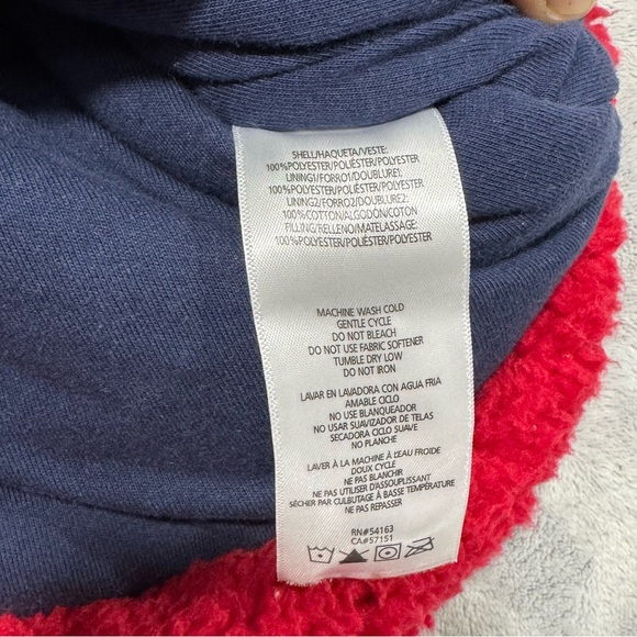 Vintage Tommy Hilfiger Sport Sherpa Teddy Jacket Small Red, White & Blue Fleece - Picture 4 of 6